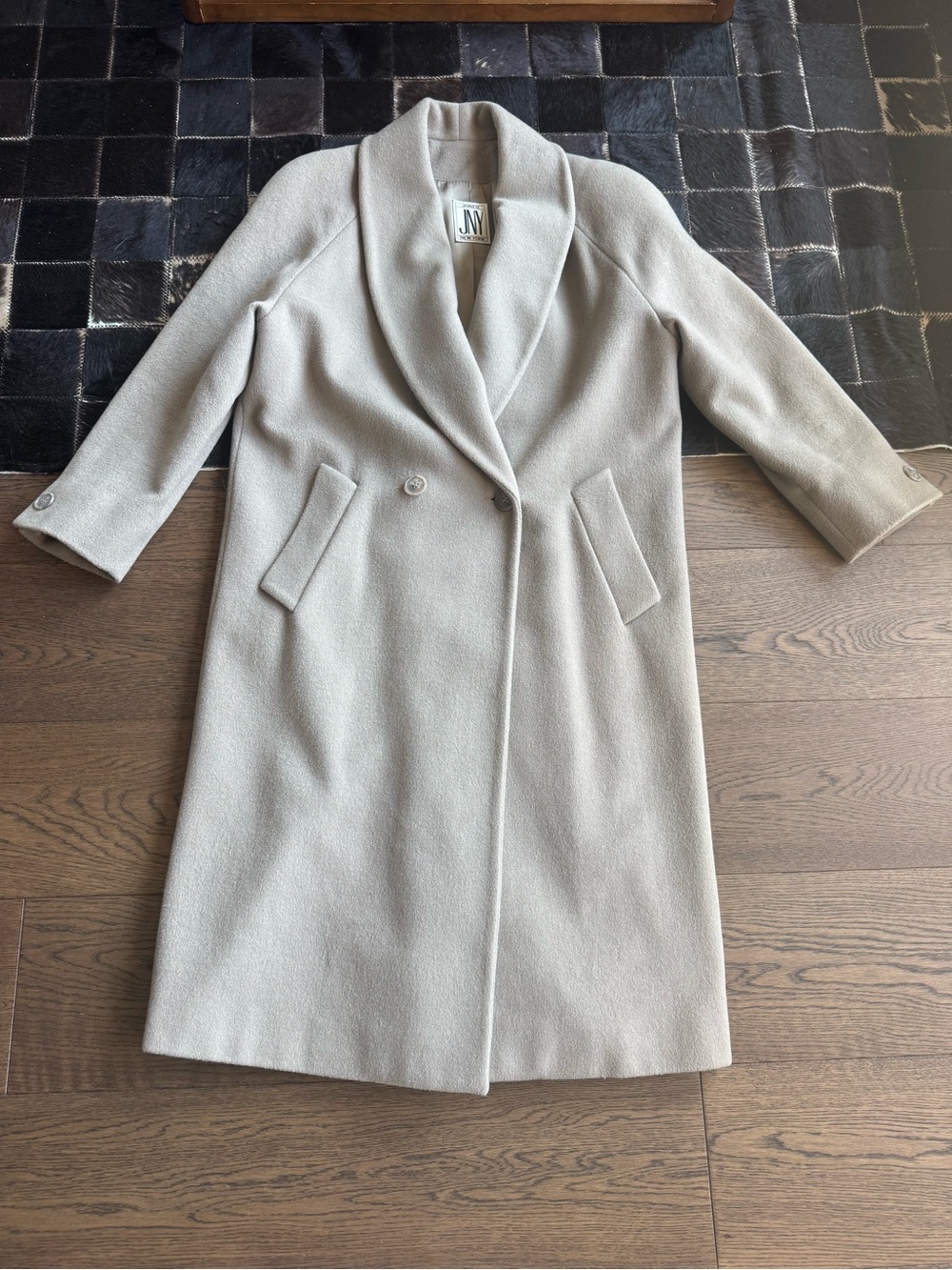 Long Taupe Wool Coat (100% Wool)